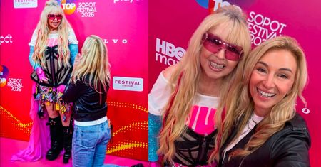 Martyna Wojciechowska KLĘCZY przed Marylą Rodowicz za kulisami Top of the Top Sopot Festival. Odpięła wrotki? (FOTO)
