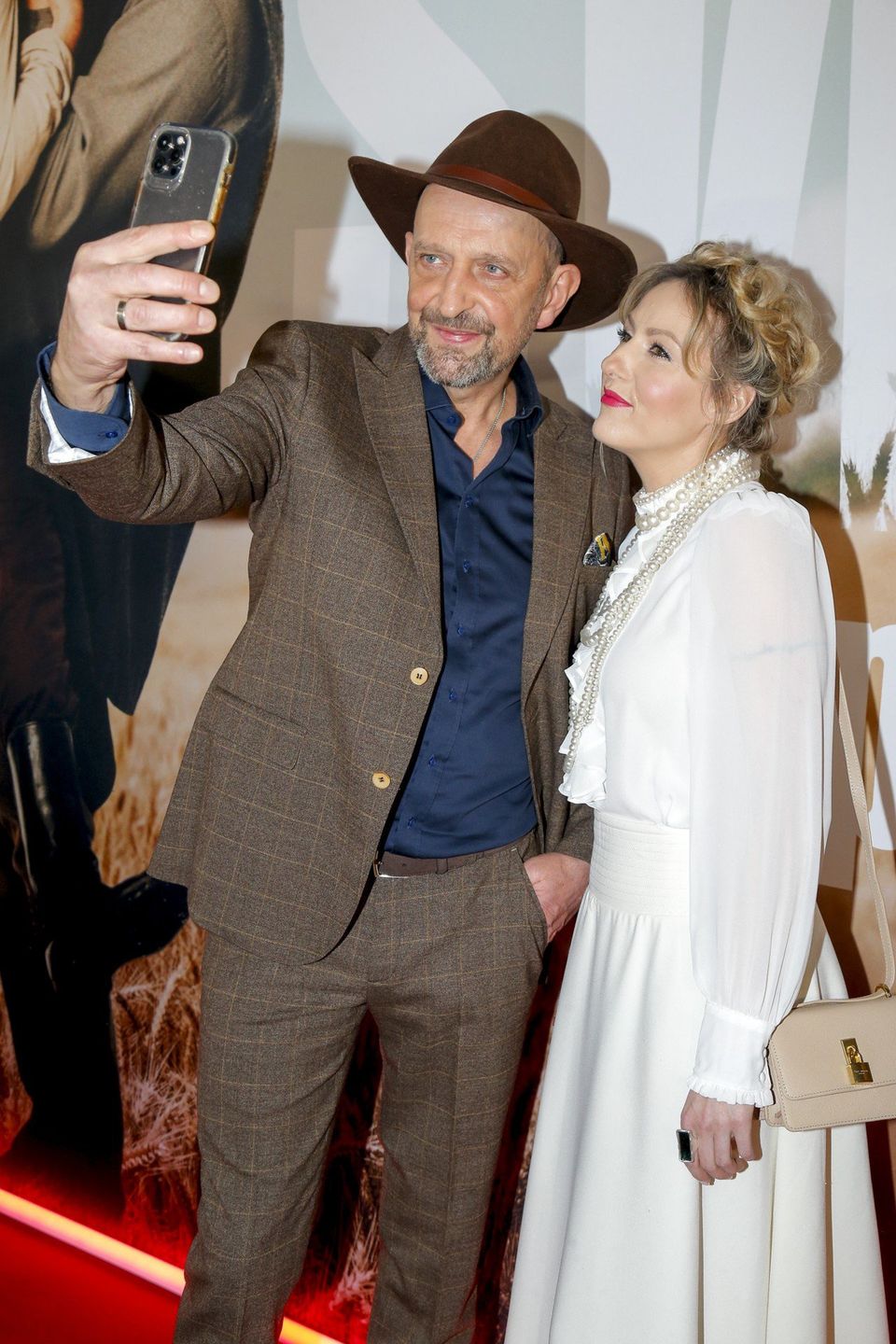 Janusz Chabior i Agata Wątróbska na premierze filmu &#34;Sami swoi. Początek&#34;