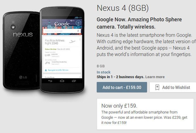 Nexus 4 w Google Play