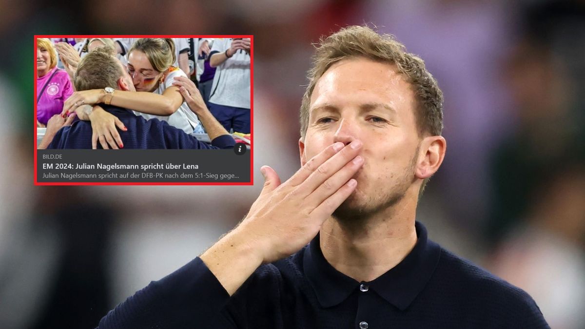 Namiętne sceny po meczu Niemcy-Szkocja. Nagelsmann ucałował ukochaną