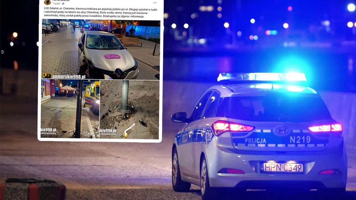 Kierowca auta próbował rozjeżdzać ludzi na Gdańskim deptaku