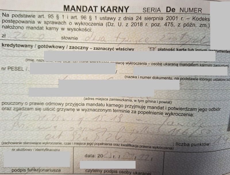 Policja Łęczna mandat