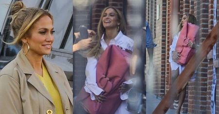Wystylizowana Jennifer Lopez wygina się podczas sesji z GIGANTYCZNĄ różową torebką (ZDJĘCIA)