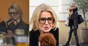 Joanna Racewicz w skórzanym zestawie i psem na rękach nawiedza jubilera. Stylowa?