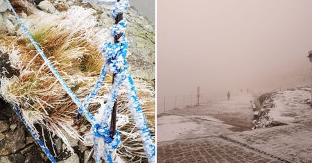 Śnieg w Tatrach i oblodzony Kasprowy Wierch. Pogoda odstrasza turystów
