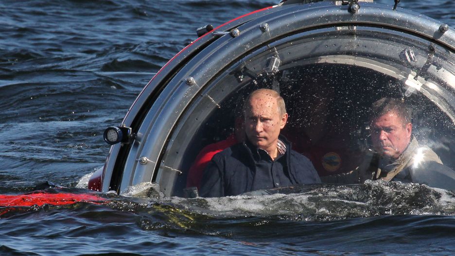 Prezydent Rosji Władimir Putin w łodzi podwodnej. Zdjęcie ilustracyjne