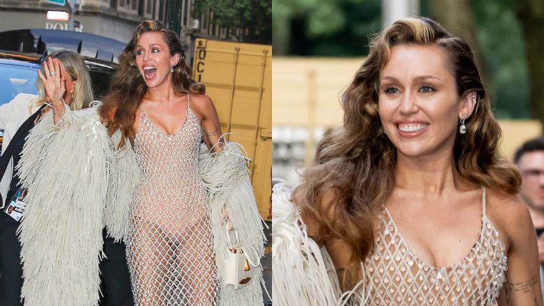 Miley Cyrus zachwyca w kryształowej sukni na premierze