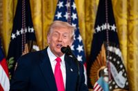 US President Donald Trump speaks during an executive order signing in the East Room of the White House in Washington, DC, US, on Thursday, Nov. 13, 2025. Trump signed an executive order to expand foster care services to children moving out of the system into adulthood, bolstering one of first lady Melania Trump's initiatives. Photographer: Al Drago/Bloomberg via Getty Images