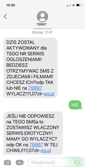 Wiadomości SMS premium. Nie odpisuj na nie