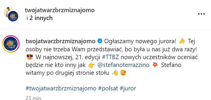 Stefano będzie nowym jurorem w TTBZ