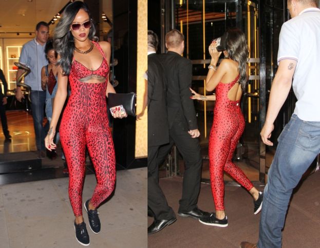 Rihanna w czerwonej panterce!