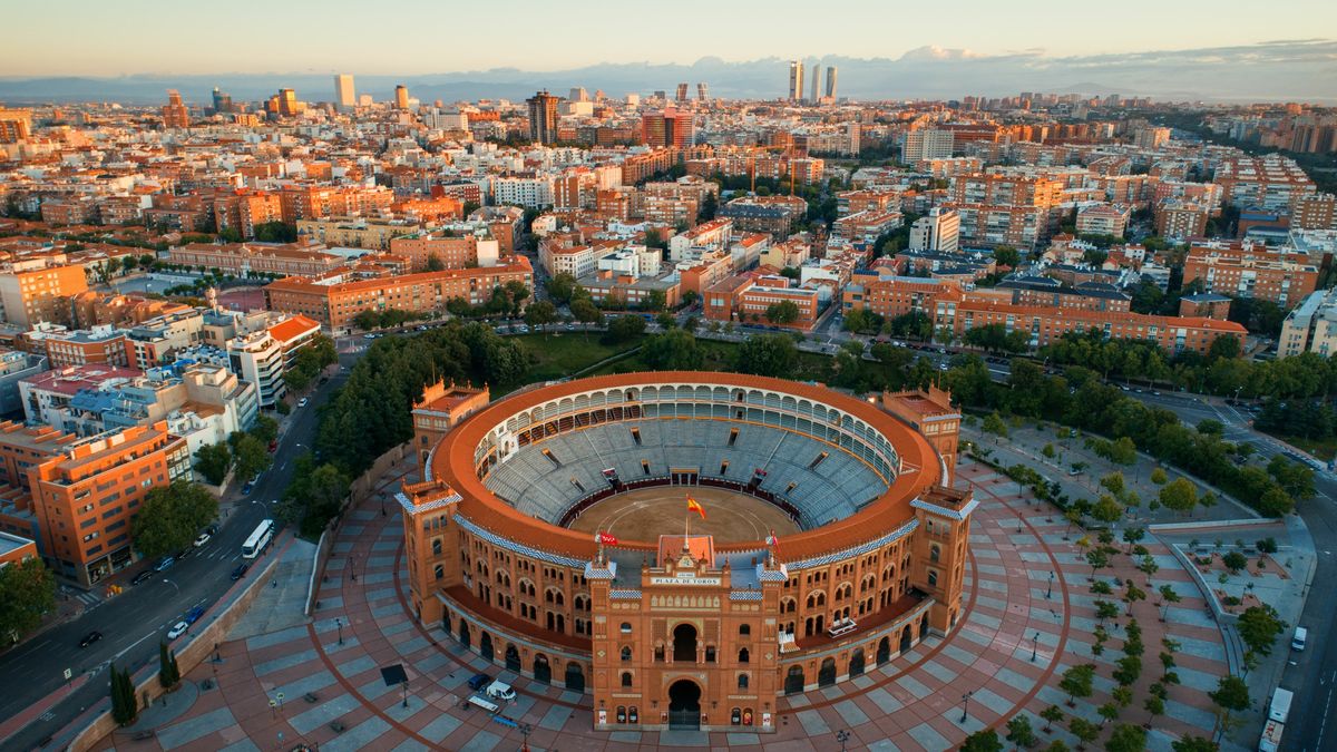 Madrid Plaza de Toros de Las Ventas (Las Ventas Bullring) aerial view with historical buildings in Spain.
Madrid, aerial, Spain, city, architecture, landmark, Europe, travel, urban, cityscape, building, tourism, Spanish, European, metropolis, historical, historic, drone, ancient, historic, bullring, bullfight, tradition, plaza, sunrise, sunset, madrid, aerial, spain, city, architecture, landmark, europe, travel, urban, cityscape, building, tourism, spanish, european, metropolis, historical, historic, drone, ancient, bullring, bullfight, tradition, plaza, sunrise, sunset