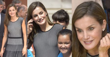 Uśmiechnięta królowa Letizia pozuje z dziećmi z podstawówki (ZDJĘCIA)