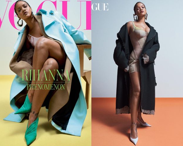 Seksowna Rihanna z zaplecionymi warkoczykami pręży się na okładce "Vogue'a"