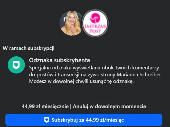Marianna Schreiber zachęca do wykupienia płatnych treści