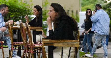 Agnieszka Grochowska zajada się stekiem podczas kolejnego już spotkania z przyjacielem (?)