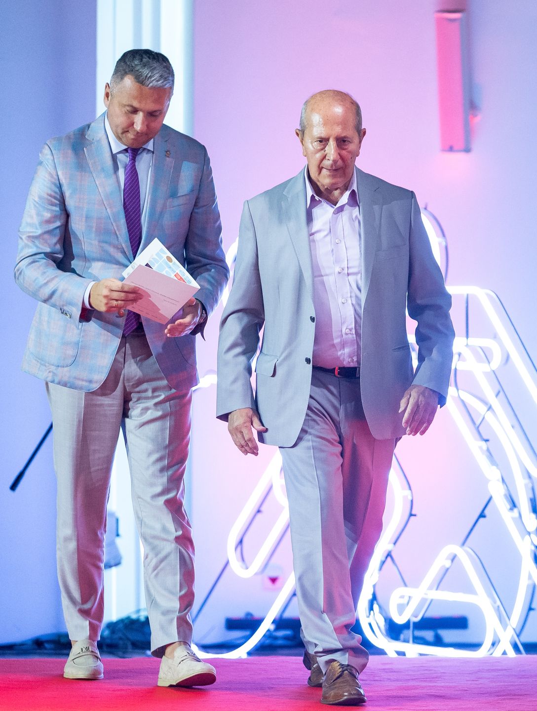 Radoslaw Piesiewicz, Wlodzimierz Szaranowicz during ceremony of Polish Olympic Team oath ahead of Paris 2024 Games in Warsaw, Poland on July 18, 2024. (Photo by Foto Olimpik/NurPhoto via Getty Images)