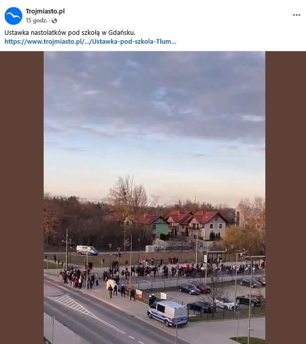 Grupa nastolatków w Gdańsku rozgoniona przez policję