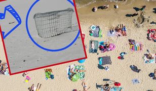 Ostrzeżenie dla plażowiczów. Nie zbliżajcie się do tego kosza