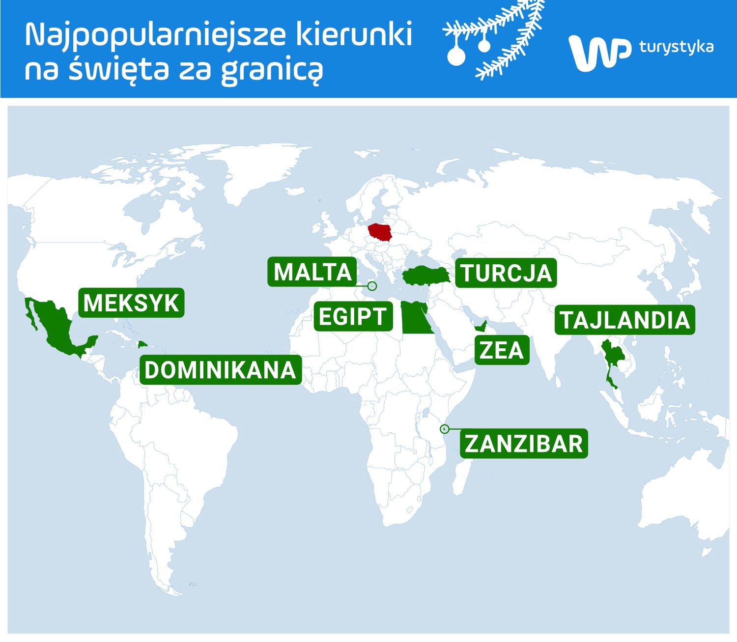 Najpopularniejsze kierunki na urlop w grudniu