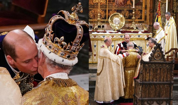 Książę William klęka przed ojcem i składa mu historyczną przysięgę