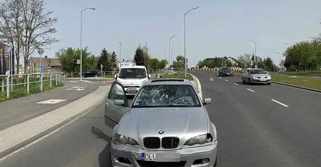 Groźny wypadek w Zielonej Górze. BMW wjechało w rowerzystę