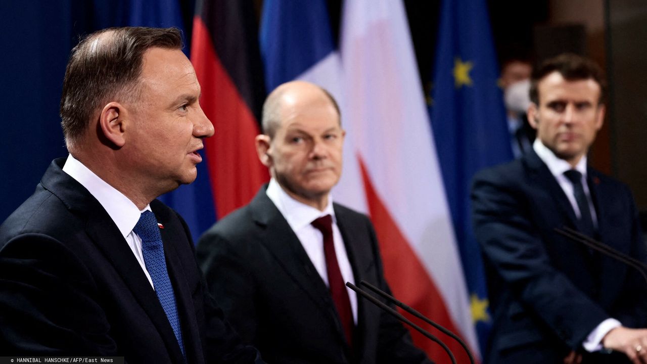 Duda, Macron i Scholz na spotkaniu Trójkąta Weimarskiego w Berlinie 