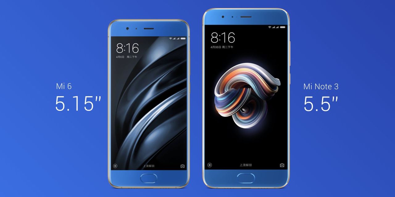 Xiaomi Mi 6 (z lewej) i Xiaomi Mi note 3 (z prawej)