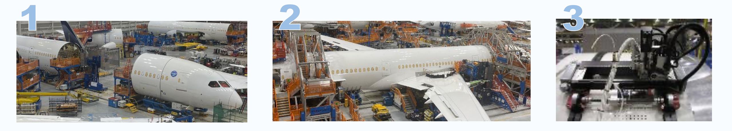 Proces montażu kadłuba Boeinga 787 Dreamliner przebiega w trzech krokach