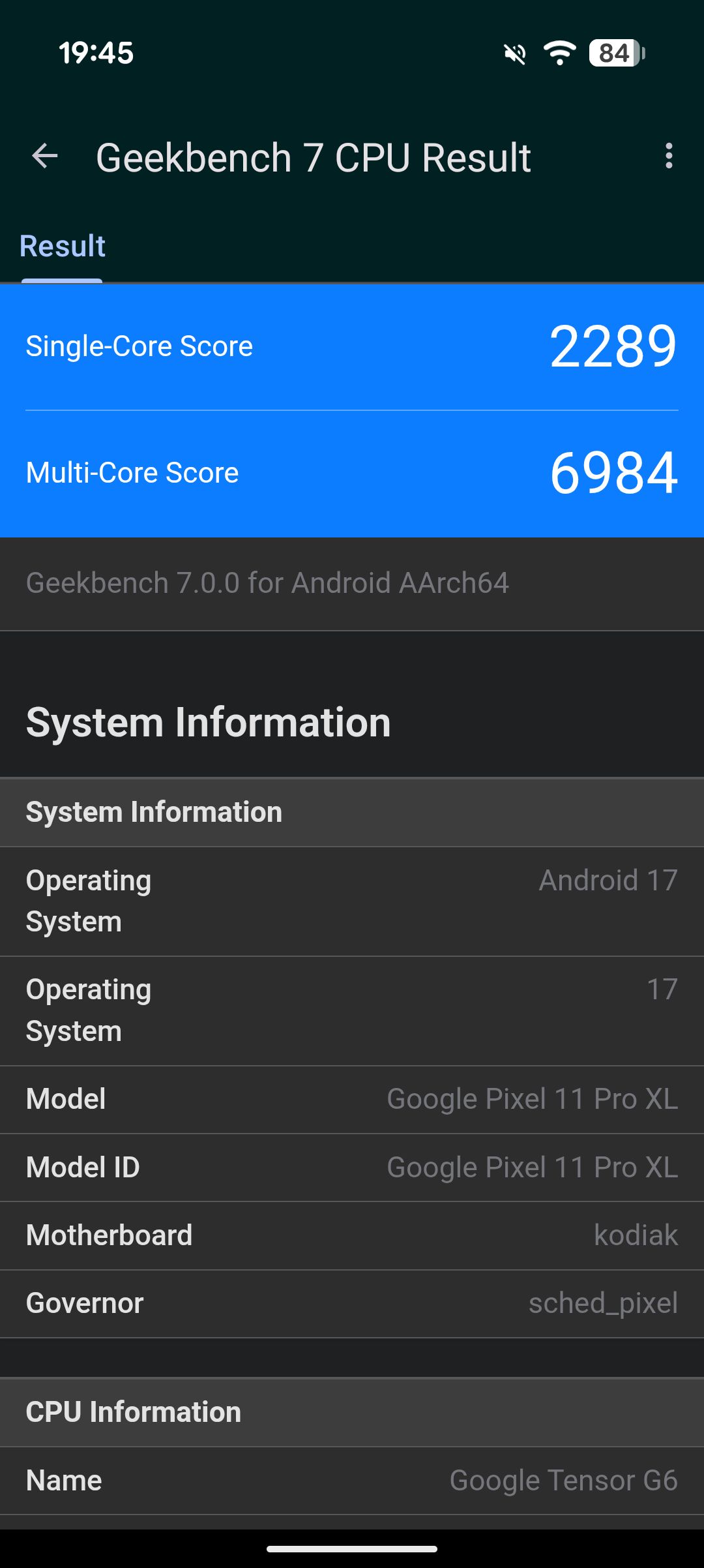 Pixel 11 Pro XL - benchmarki