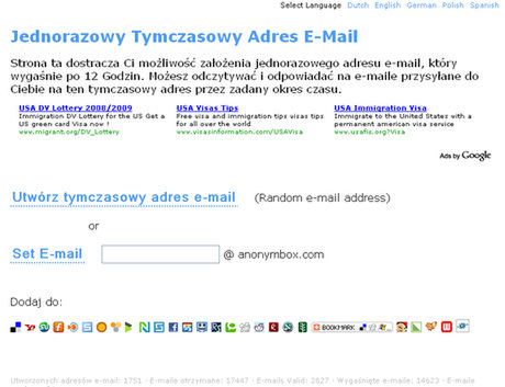 Anonymbox.com – anonimowy adres e-mail na 12 godzin 1