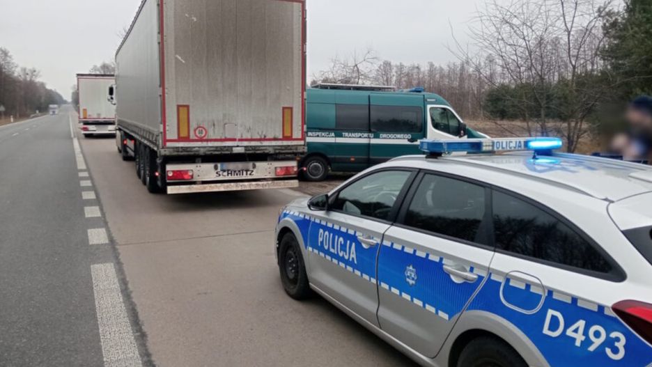 Pijany obywatel Białorusi za kierownicą ciężarówki.