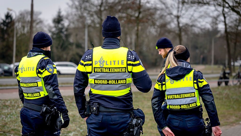 Telstar 1963 v AFC Ajax - Eredivisie
Police are present during the match between SC Telstar and AFC Ajax Amsterdam at the Buko Stadium for the Dutch Vriendenloterij Eredivisie season 2025-2026 in Velsen-Zuid, Netherlands, on January 11, 2026. (Photo by Marcel van Dorst/EYE4images/NurPhoto via Getty Images)
NurPhoto
buko stadium, afc ajax amsterdam, 2025-2026 season, dutch league, eredivisie match, voetbal, competitive football, football fans, stadium security, crowd management, sports photography, dutch vriendenloterij eredivisie, telstar, match officials, league game, match venue, dutch football, nurphoto, full body, marcel van dorst, team rivalry, police presence, league fixture., fan safety, eye4images, 11 january 2026, professional football, sports coverage, matchday, football match, afc ajax