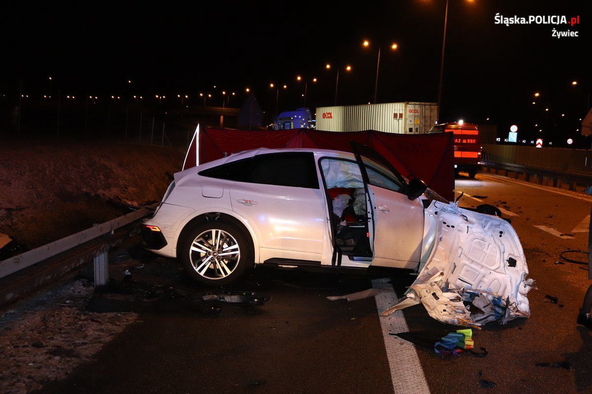 Tragiczny wypadek na trasie S1. Zderzenie ciągnika, osobówki i busa 