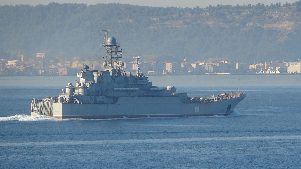 The Azov landing ship belonging to the Black Sea Fleet.