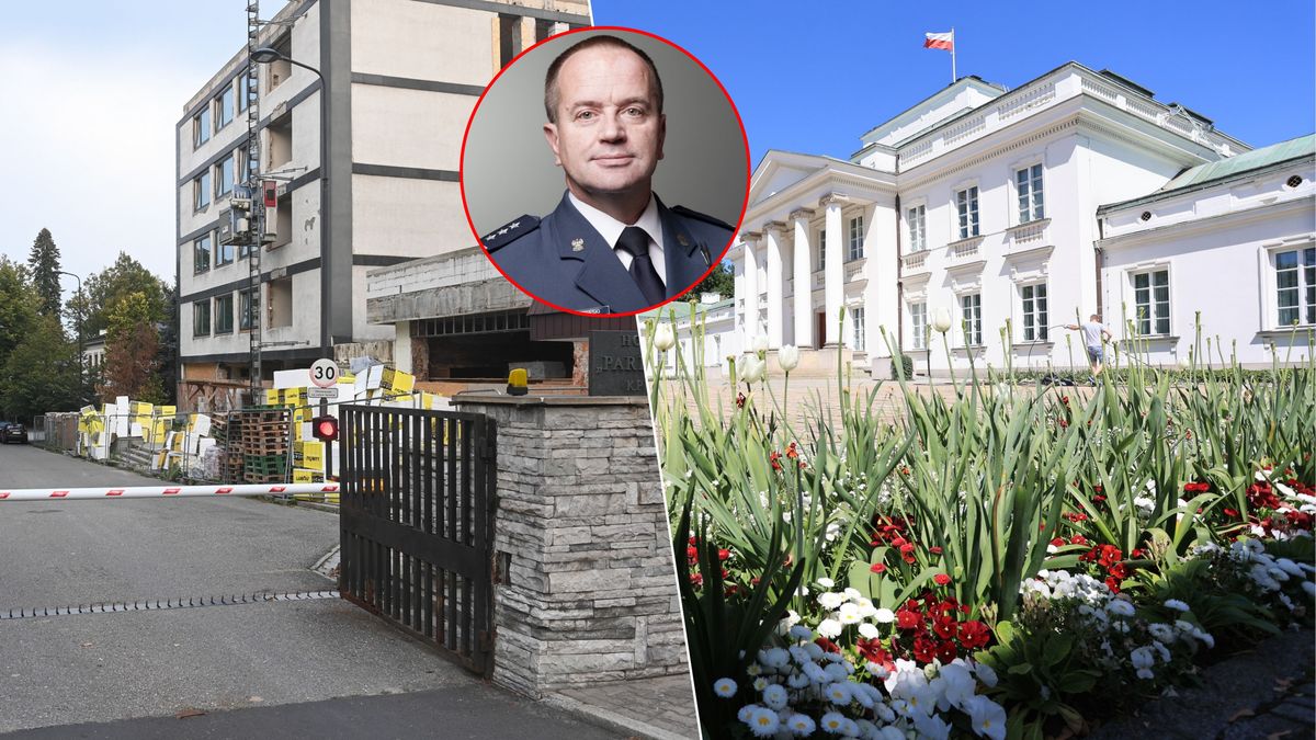 Hotel KPRM Parkowa / Belweder. W kółku: rzecznik SOP