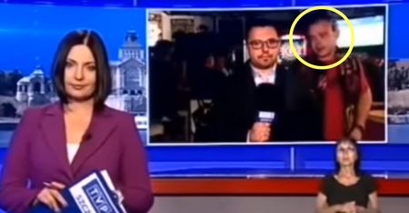 Kibic powiedział, co myśli o PiS. Mina dziennikarki TVP? Bezcenna