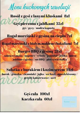 Menu karczmy z wyraźnie inną ceną, niż ta, jaką zapłaciła klientka 