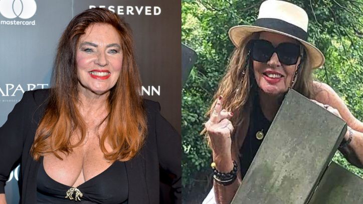 Fitkau-Perepeczko pokazuje środkowy palec nad grobem męża