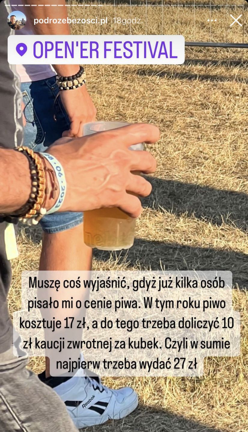 Przy pierwszym zakupie piwa trzeba zapłacić 10 zł kaucji za kubek 