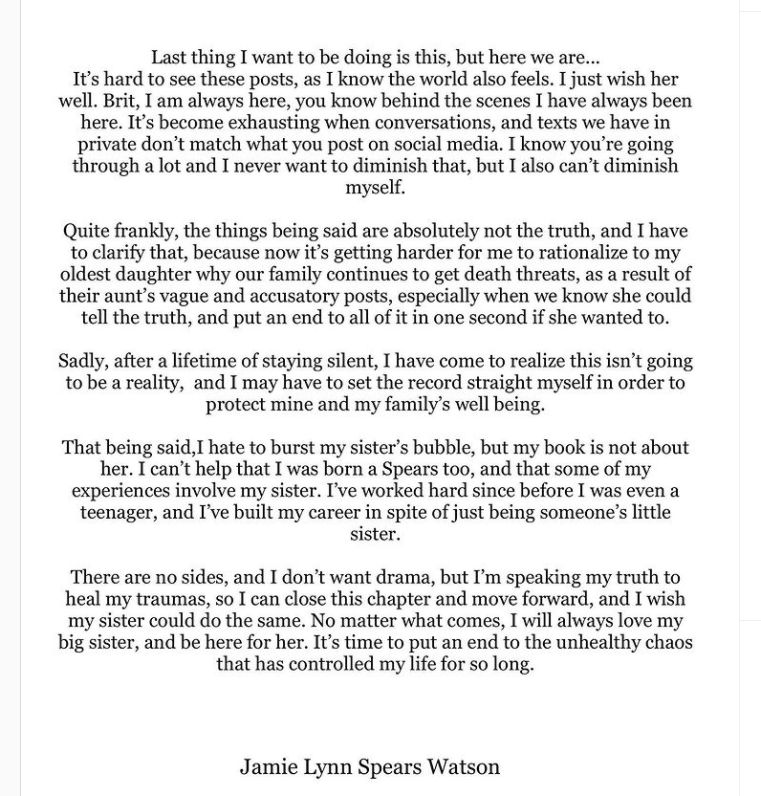 Screen z Instagrama Jamie Lynn Spears