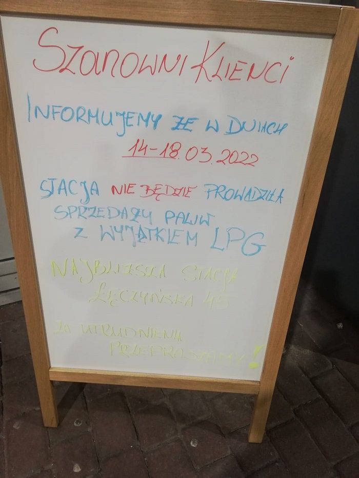 Stacja Circle K przy al. Tysiąclecia informuje klientów i planowanej przerwie w sprzedaży paliw