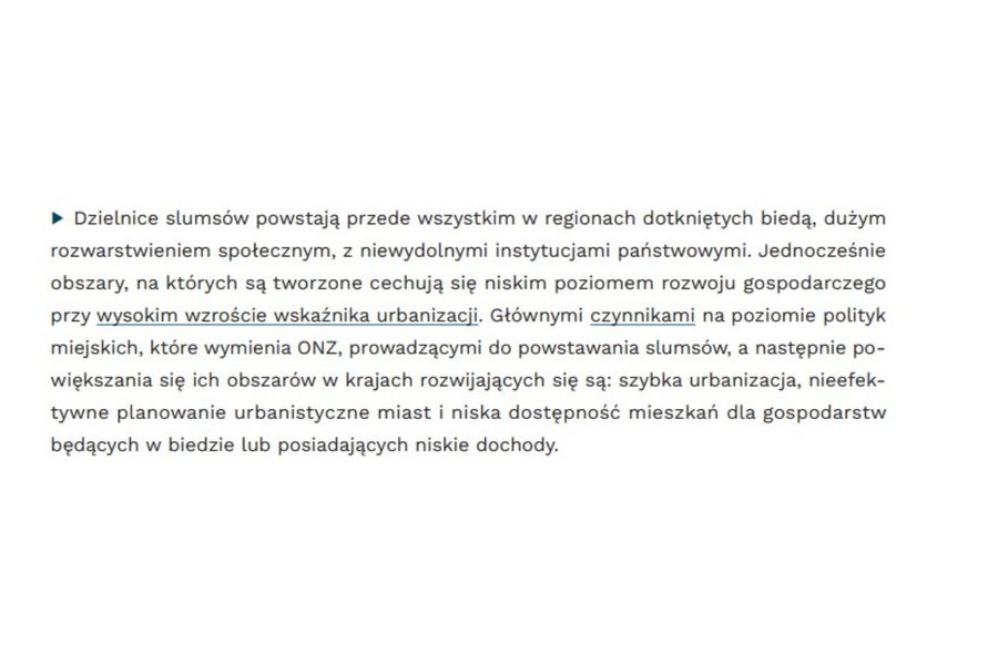 Dane Polskiego Instytutu Ekonomicznego dotyczące slumsów