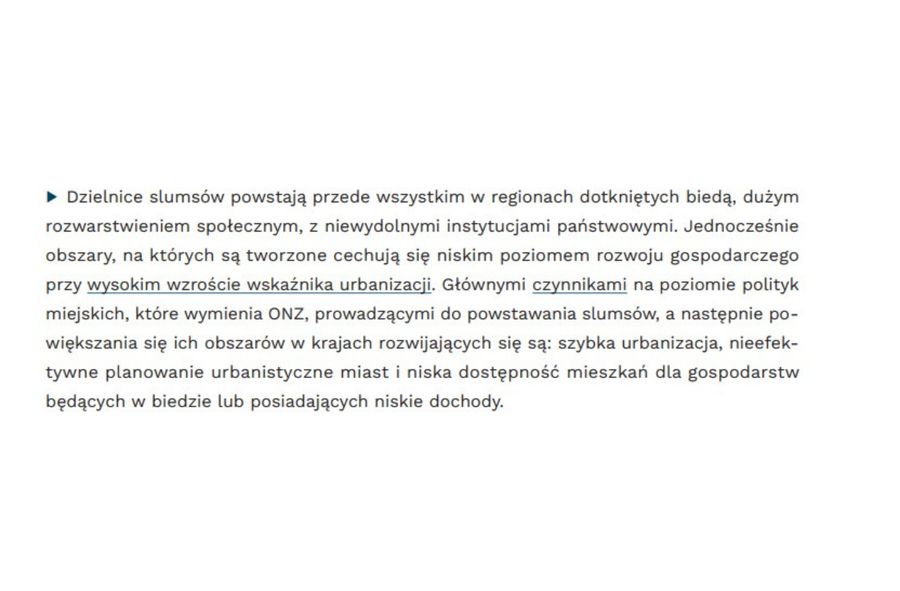 Dane Polskiego Instytutu Ekonomicznego dotyczące slumsów