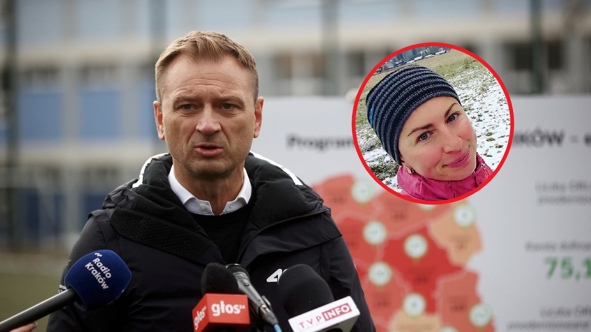 Na dużym zdjęciu Sławomir Nitras. Na małym Justyna Kowalczyk.