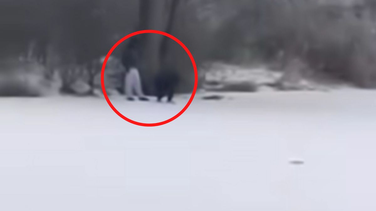 Chłopcy byli na zamarzniętym stawie. Pokazali nagranie.