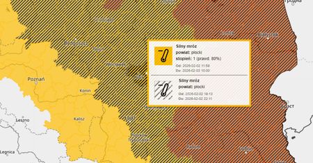 Silny mróz ostrzeżenie meteo!