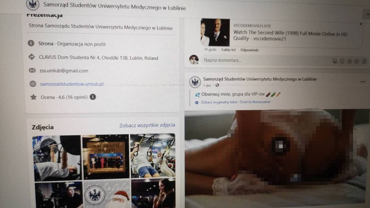 Strona na Facebooku Samorządu Studentów Uniwersytetu Medycznego w Lublinie przejęta przez hakerów
