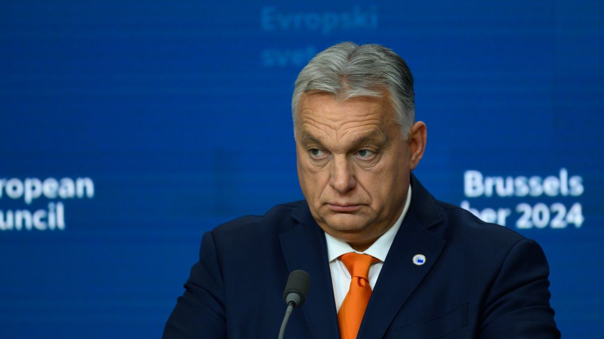 Hungary's Prime Minister Viktor Orban stands by during the press statement. EU leaders meet in Brussels, Belgium, on December 19, 2024, to discuss Ukraine, the EU in the world, the Middle East, resilience and preparedness, migration, and foreign policy issues. (Photo by Jonathan Raa/NurPhoto via Getty Images)