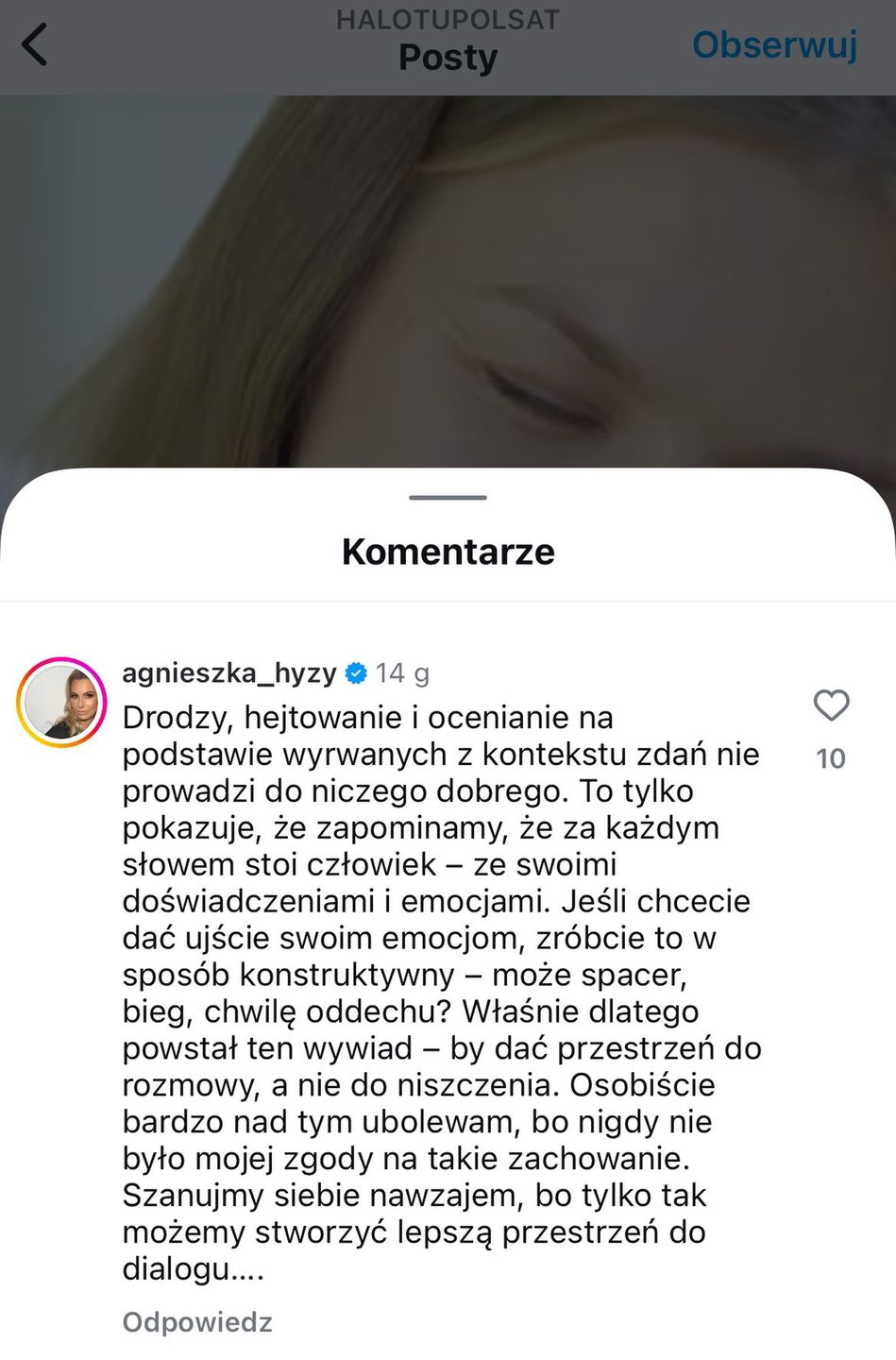 Agnieszka Hyży staje w obronie Anny Lewandowskiej